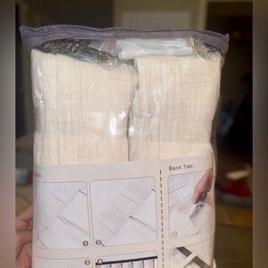 Neutral Ivory Linen-Look Curtain Panels - Set